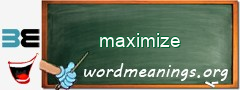 WordMeaning blackboard for maximize